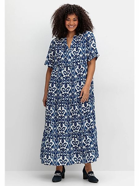 Sheego Sommerkleid "Große Größen", mit Ornamentdruck und Stufenrock günstig online kaufen