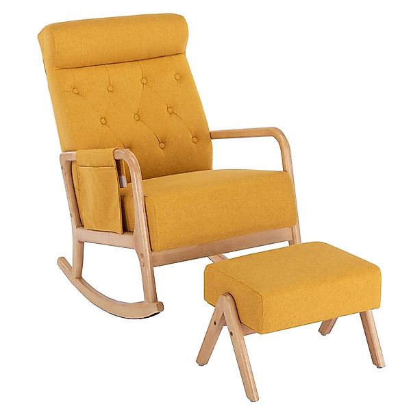 LVHOM Schaukelstuhl Set mit Hocker, Relaxsessel/Schwingsessel/Loungsessel günstig online kaufen