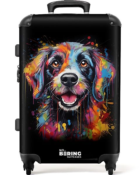 NoBoringSuitcases.com© Hartschalen-Trolley Hund als bunte Graffiti-Kunst günstig online kaufen