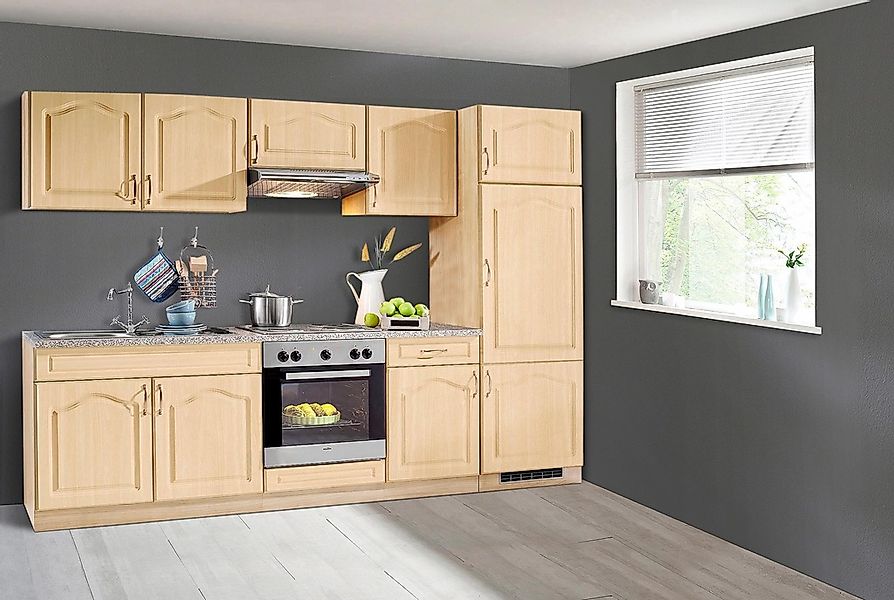 wiho Küchen Küchenzeile »Linz«, mit E-Geräten, Breite 270 cm, mit Edelstahl günstig online kaufen