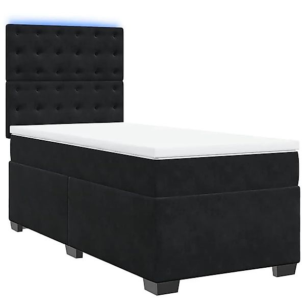 vidaXL Boxspringbett mit Matratze Schwarz 90x190 cm Samt 3293100 günstig online kaufen