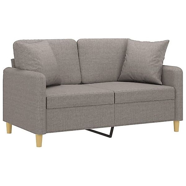 vidaXL Sofa 2-Sitzer-Sofa mit Zierkissen Taupe 120 cm Stoff günstig online kaufen