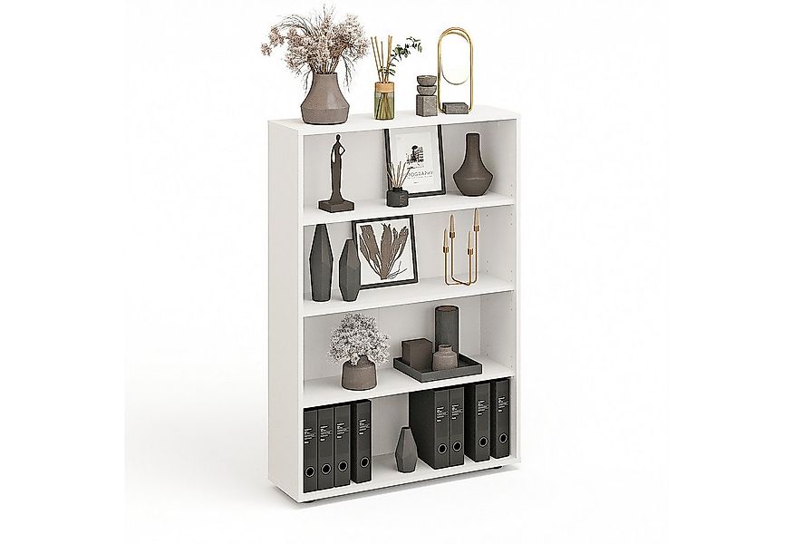 KOMTO Bücherregal Lumo 80 cm breit Regal mit 3, 4, 6 Ebenen und Höhenverste günstig online kaufen