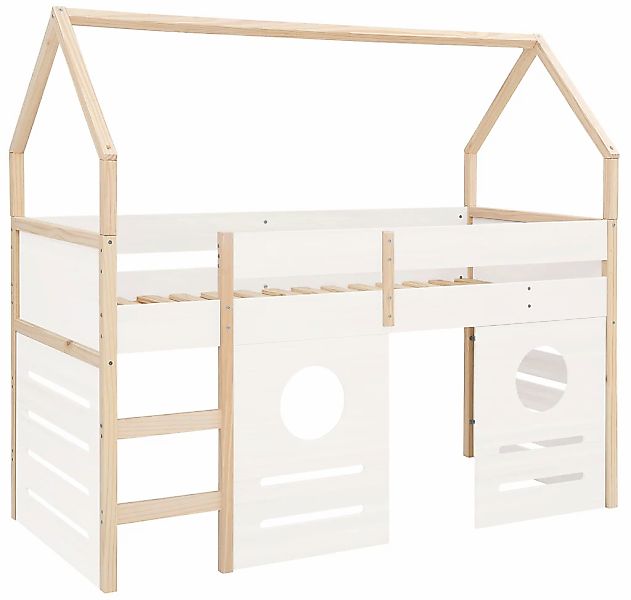 OTTO home Hochbett "Janne" Kiefernholz, Einzelbett, inklusive Holzleiter, L günstig online kaufen