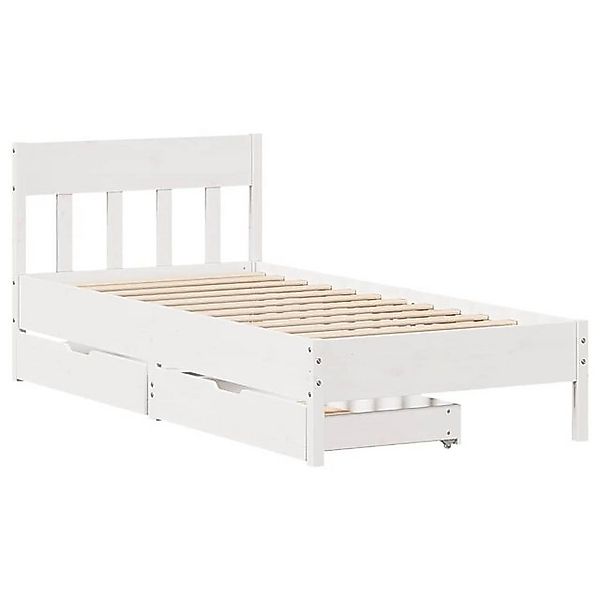 vidaXL Bett, Massivholzbett ohne Matratze Weiß 75x190 cm Kiefernholz günstig online kaufen