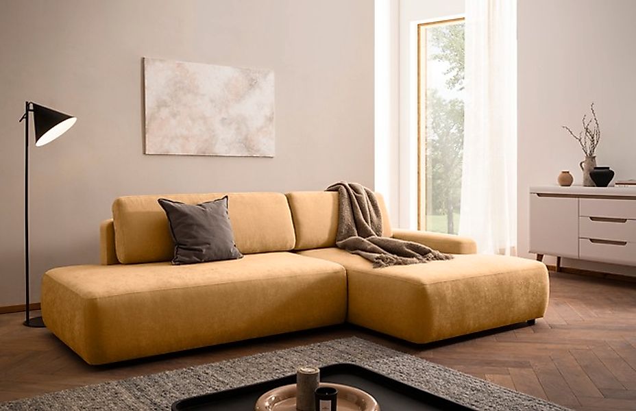 Home affaire Ecksofa »TORGE, Schlafsofa Cord, Samtvelours u. Strukur fein, günstig online kaufen