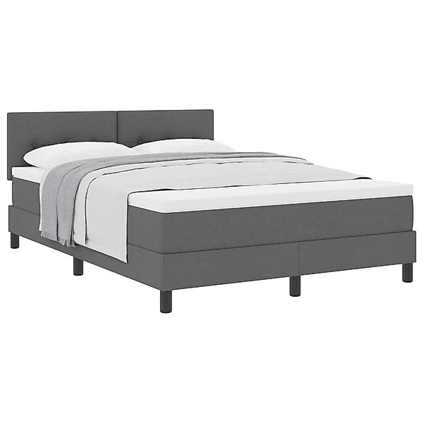 vidaXL Boxspringbett mit Matratze Dunkelgrau 140 x 190 cm Stoff 3338686 günstig online kaufen