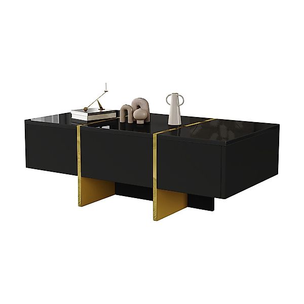 MODFU Couchtisch mit goldenen Akzenten (Wohnzimmertisch, günstig online kaufen