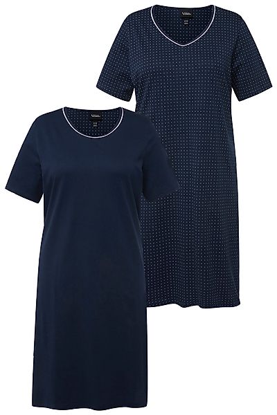 Ulla Popken Bigshirt Bigshirts 2er-Pack Rundhals/V-Ausschnitt günstig online kaufen