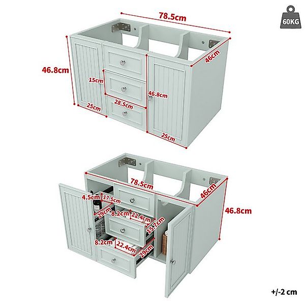 TavilaEcon Waschbeckenunterschrank Waschbeckenunterschrank, Badezimmerschra günstig online kaufen