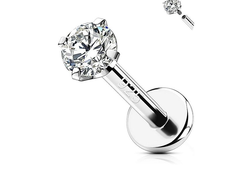 LuxusKollektion Piercing-Set Silber 925 6mm Helix Piercing CZ Tragus Conch günstig online kaufen