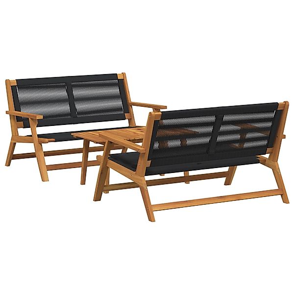 vidaXL Gartenstühle mit Tisch - 3-Teiliges Set in Schwarz aus Massivem Akaz günstig online kaufen