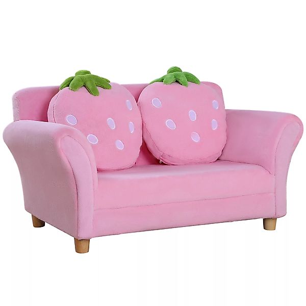 HOMCOM Kindersofa Erdbeere  Gemütliches Sofa & Sessel für Kinderzimmer, Sof günstig online kaufen