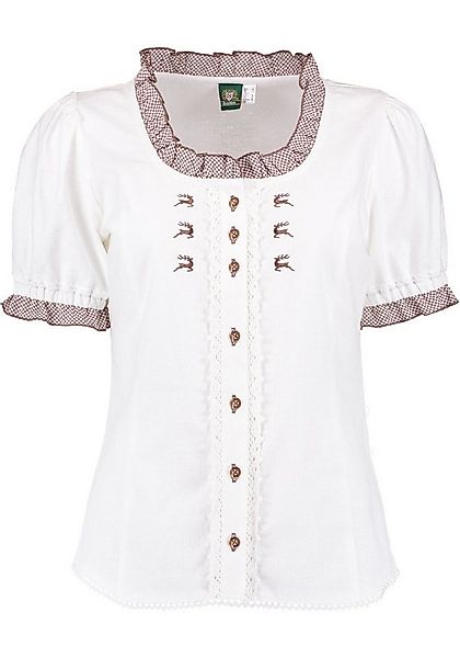 OS Trachten Trachtenbluse Fluspi Kurzarmbluse mit Rundhalsausschnitt in Kon günstig online kaufen