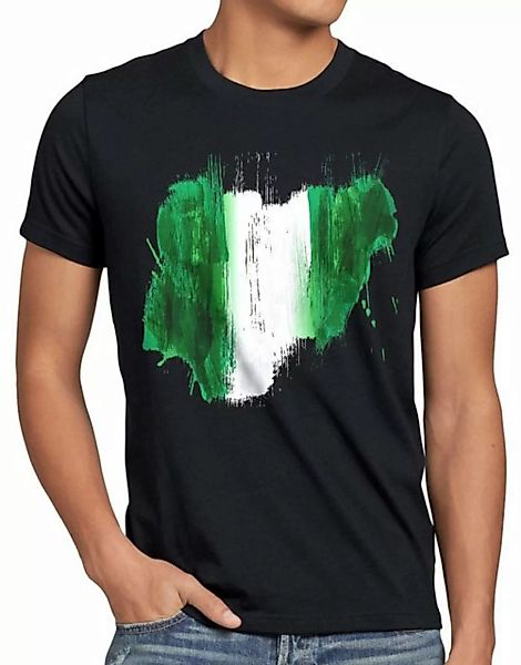 style3 Print-Shirt Herren T-Shirt Flagge Nigeria Fußball Sport Afrika WM EM günstig online kaufen
