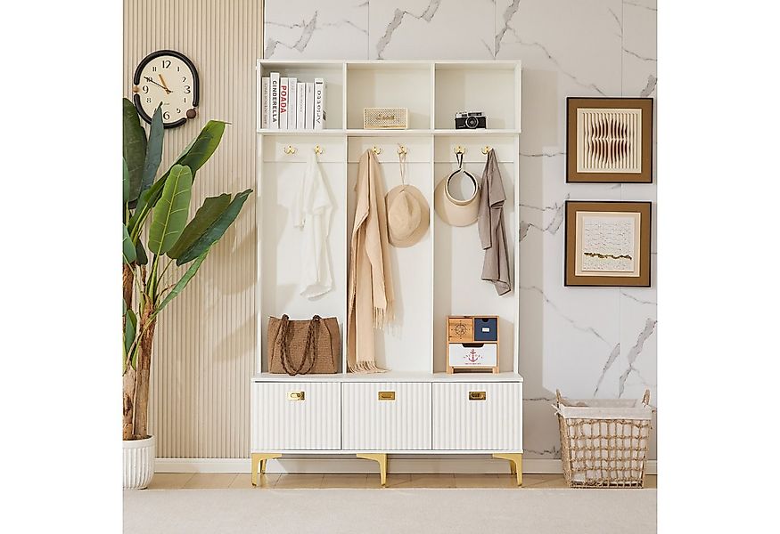 Celya Garderoben-Set Garderobenset mit Bank, multifunktionale Aufbewahrungs günstig online kaufen