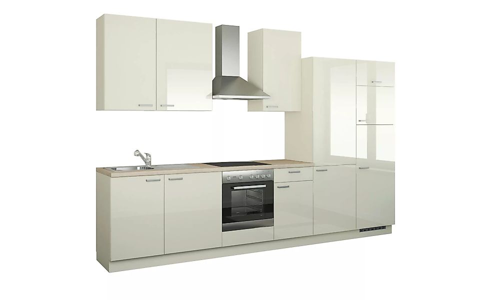 Küchenzeile mit Elektrogeräten - creme - 340 cm - Küchen > Küchenblöcke mit günstig online kaufen