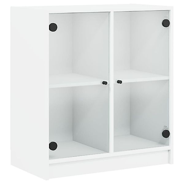 vidaXL Beistellschrank Beistellschrank mit Glastüren Weiß günstig online kaufen
