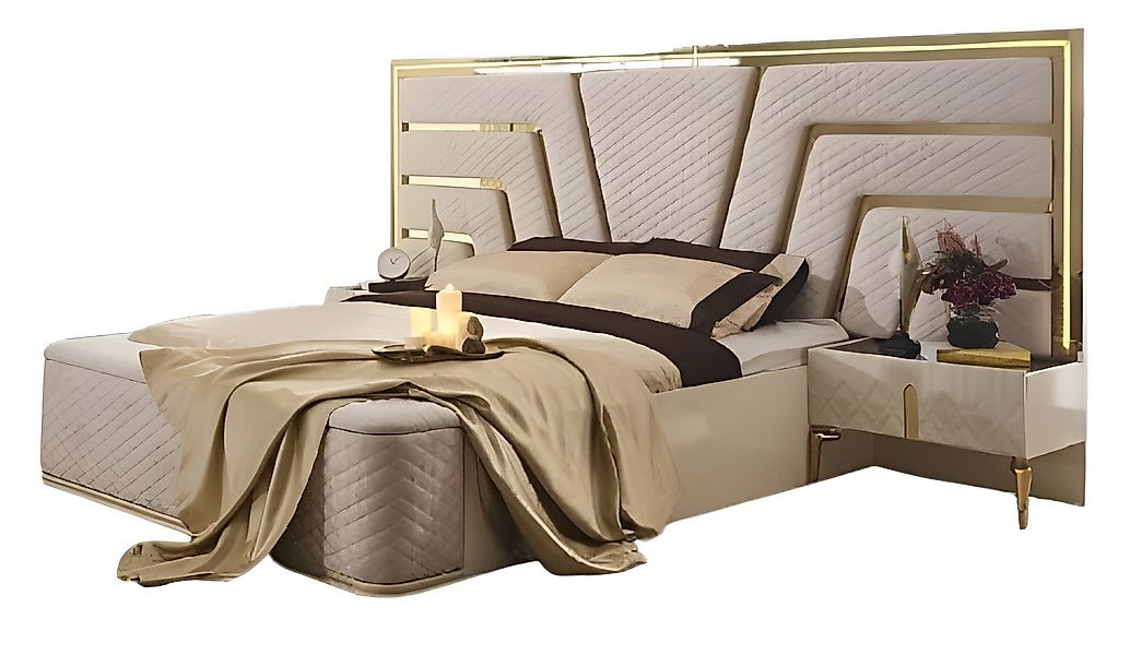 JVmoebel Polsterbett Beleuchtetes Bett Design Doppelbett günstig online kaufen