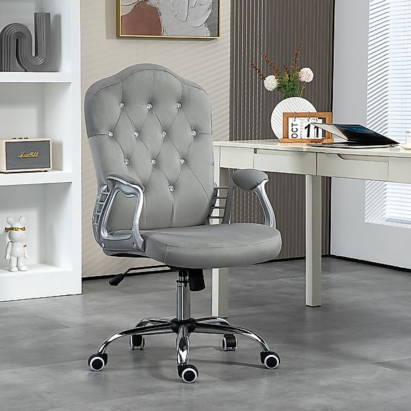 HOMCOM Bürosessel Kunstleder ergonomischer Schreibtischstuhl höhenverstellb günstig online kaufen