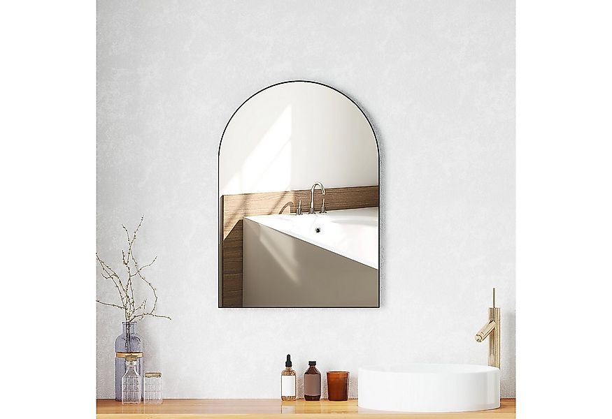 HOMCOM Badspiegel 50 x 70 cm mit Splitterschutzfolie, Aluminium-Rahmen (Spi günstig online kaufen