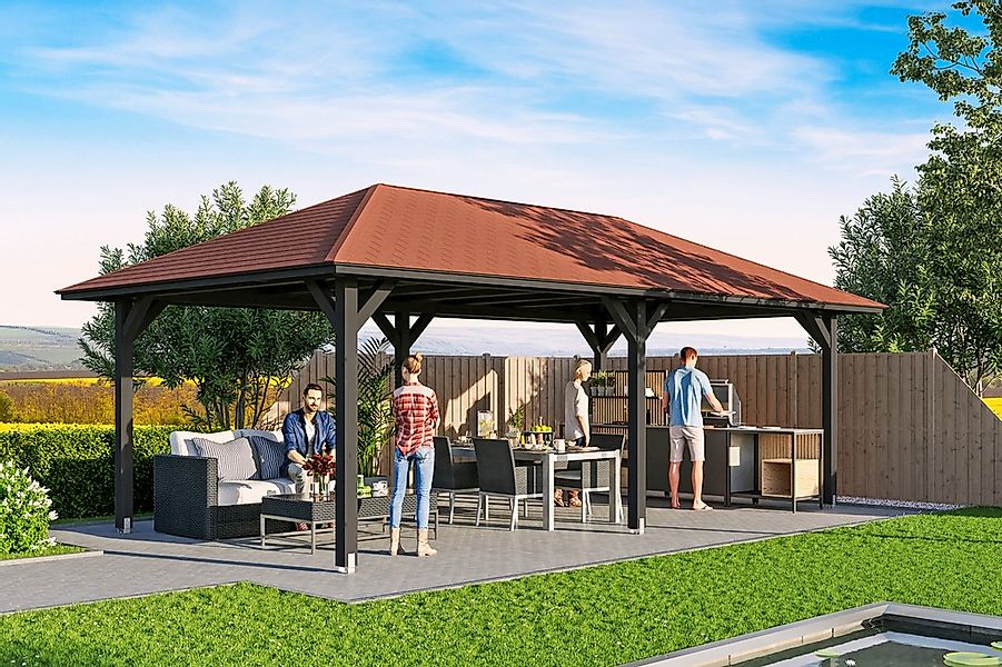 Skanholz Pavillon "Orleans 2", 4-Eck, BxT: 439x786 cm günstig online kaufen