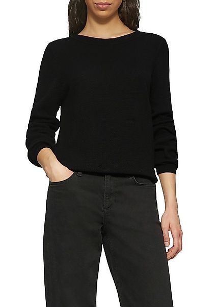 QS Rundhalspullover in Strick-Optik günstig online kaufen