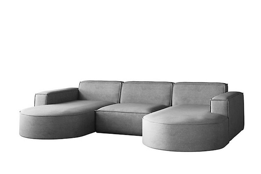 Kaiser Möbel Ecksofa Sofa U form, Couch MODENA U STUDIO stoff Neve, Poso, Q günstig online kaufen