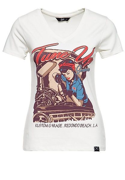 QueenKerosin Print-Shirt Tune Up (1-tlg) mit trendigem V-Ausschnitt günstig online kaufen