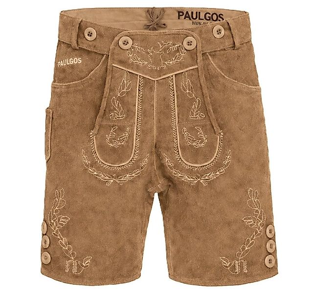 PAULGOS Trachtenhose Herren Lederhose Kurz mit Trägern 100% Echtleder - HK1 günstig online kaufen