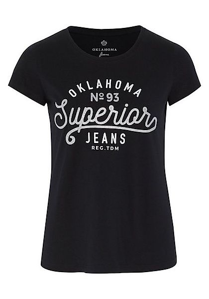 Oklahoma Jeans Print-Shirt mit glitzerndem Frontprint günstig online kaufen