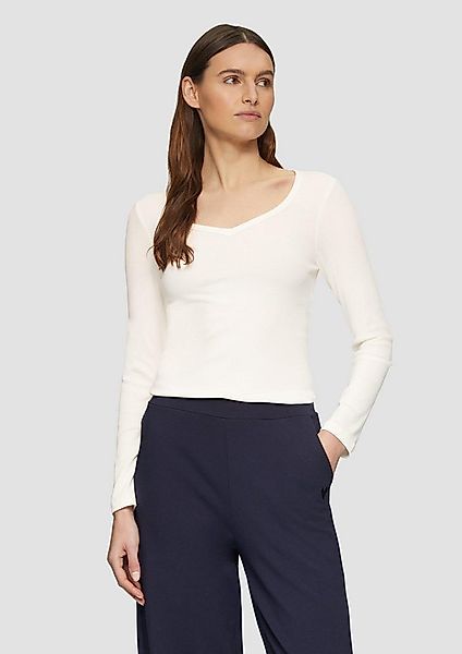 s.Oliver Langarmshirt T-Shirt Feines Jersey-Longsleeve mit Rippstruktur günstig online kaufen