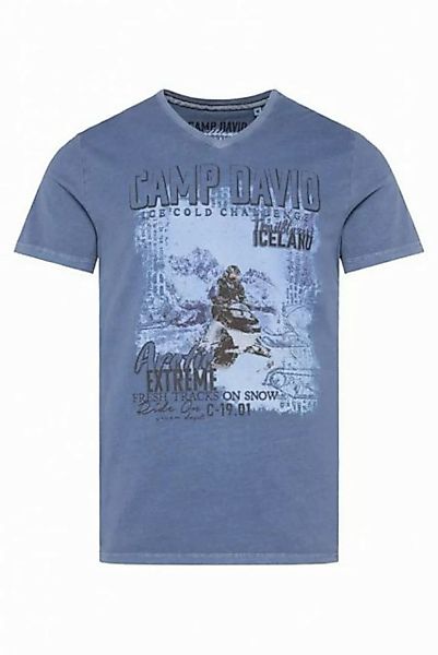 CAMP DAVID T-Shirt mit V-Neck und Photoprint günstig online kaufen