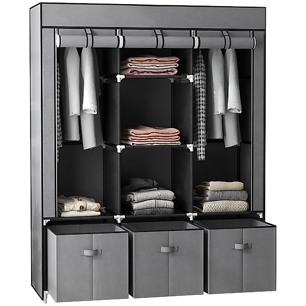 HOMCOM Garderobe Faltbar  Stoffschrank, Faltschrank mit Reißverschluss, Vli günstig online kaufen