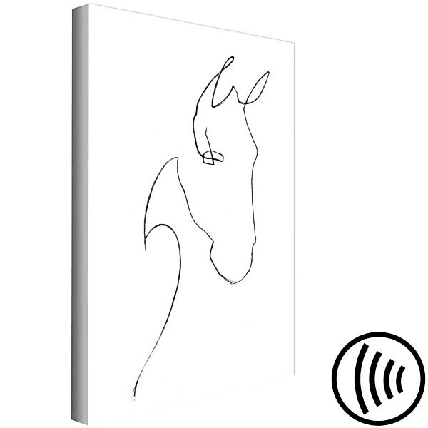 Leinwandbild Pferdeskizze - ein Pferdetorso im Line-Art-Stil auf weißem Hin günstig online kaufen