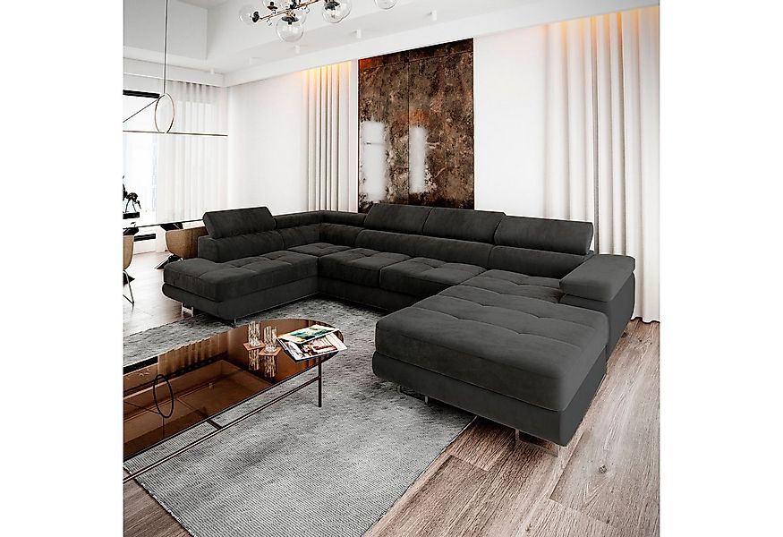 Masseno Ecksofa CASONE mit Schlaffunktion U-Form, Sofa mit Bettkasten günstig online kaufen