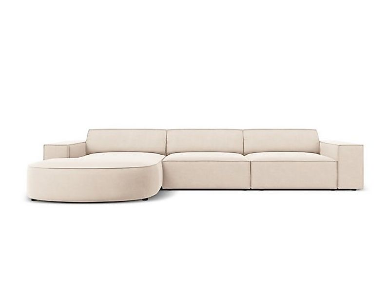 Micadoni Ecksofa Jodie, 4-Sitzer Sofa runde Recamiere günstig online kaufen