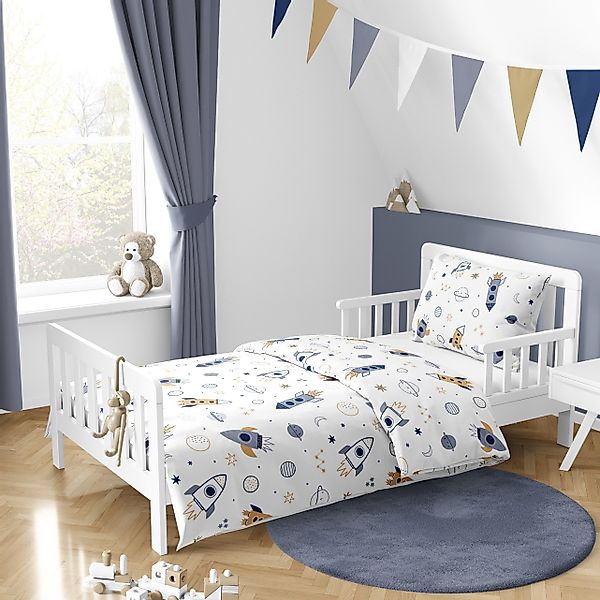 MTOnlinehandel Babybettwäsche Space Rakete • 100x135 günstig online kaufen