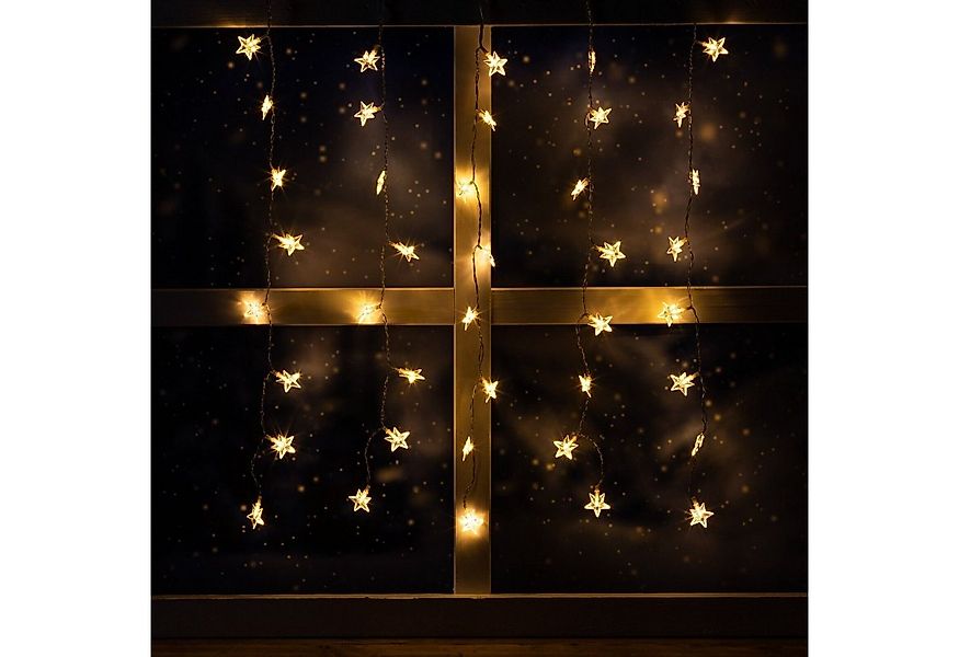 Meinposten LED-Lichtervorhang Lichterkette Sternenvorhang LED warmweiß Lich günstig online kaufen