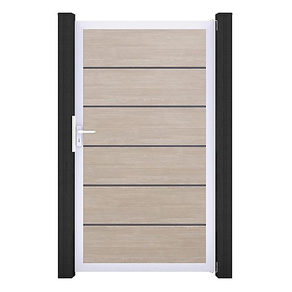 GroJa Tor 1-flg. Basicline Premium 100 cm x 180 cm Sheffield Oak Rahmen EV1 günstig online kaufen