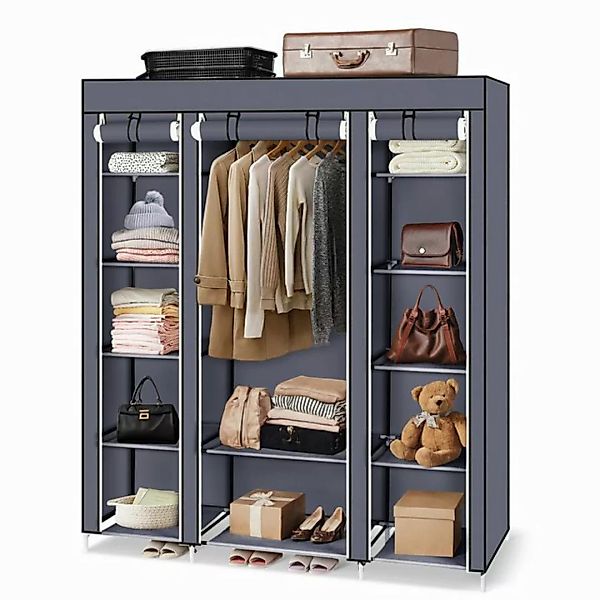 Bellavio Kleiderschrank Stoffschrank 12 Ablagen (1-St., 150x45x175cm) mit Ü günstig online kaufen