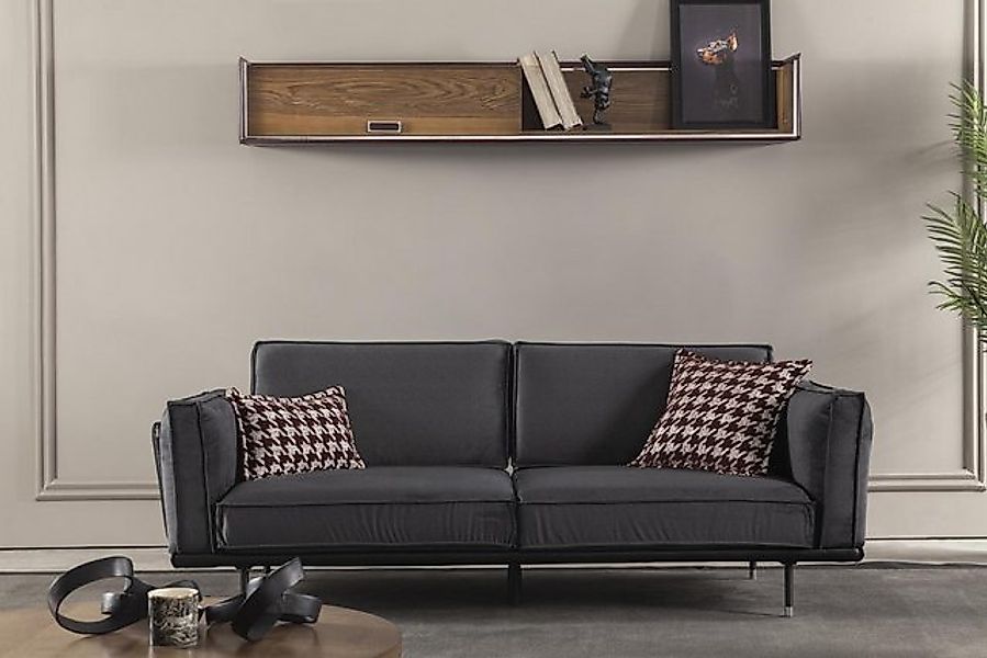 JVmoebel 3-Sitzer Sofa Dreisitzer Italienische Stil Möbel Graue Polster Cou günstig online kaufen