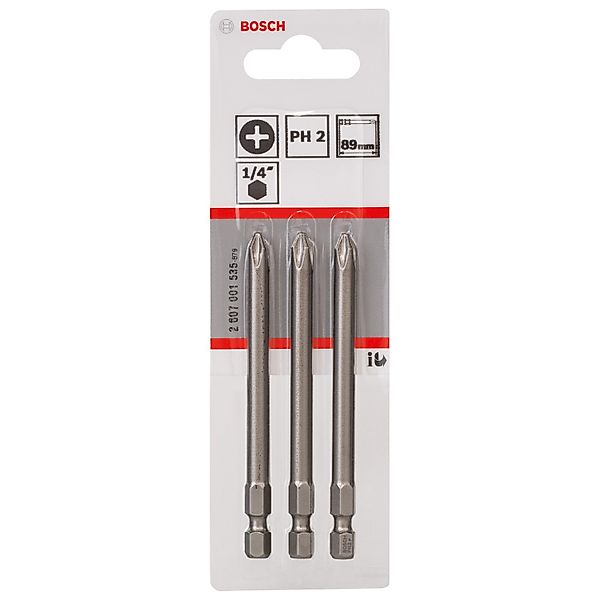 Bosch Schrauberbits Extra Hard PH2 89 mm 3 Stück günstig online kaufen