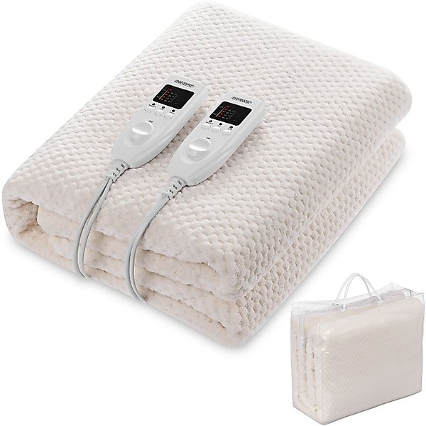 Doppelwärmeunterbett Coral Fleece Creme 160x140cm Abschaltautomatik günstig online kaufen