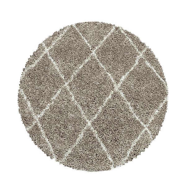 Carpettex Hochflor-Teppich Rauten Design, Rund, Höhe: günstig online kaufen