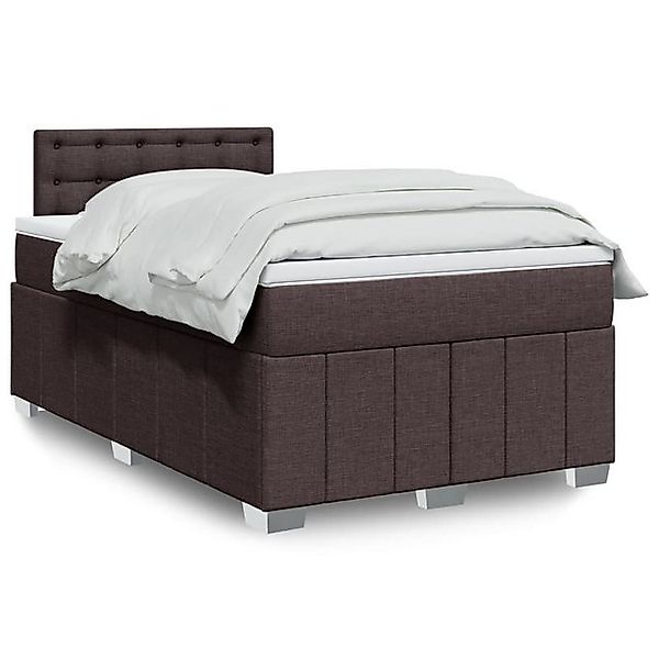 vidaXL Boxspringbett, Boxspringbett mit Matratze Dunkelbraun 120x190 cm Sto günstig online kaufen