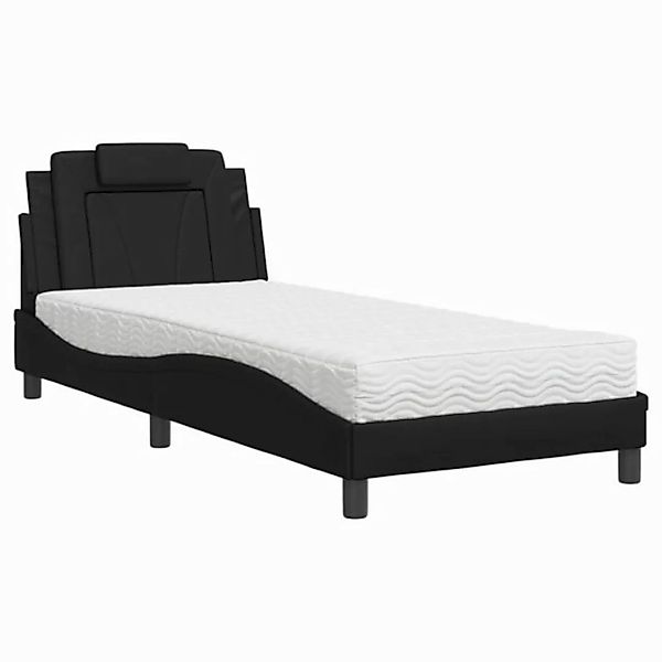 vidaXL Bettgestell, Bett mit Matratze Schwarz 80x200 cm Kunstleder günstig online kaufen