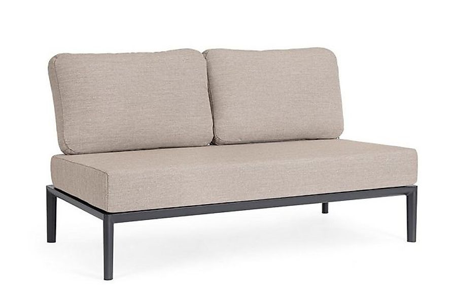 Bizzotto Sofa Gartenmodulsofa Gerald aus Aluminium Einzel-Element, Anthrazi günstig online kaufen