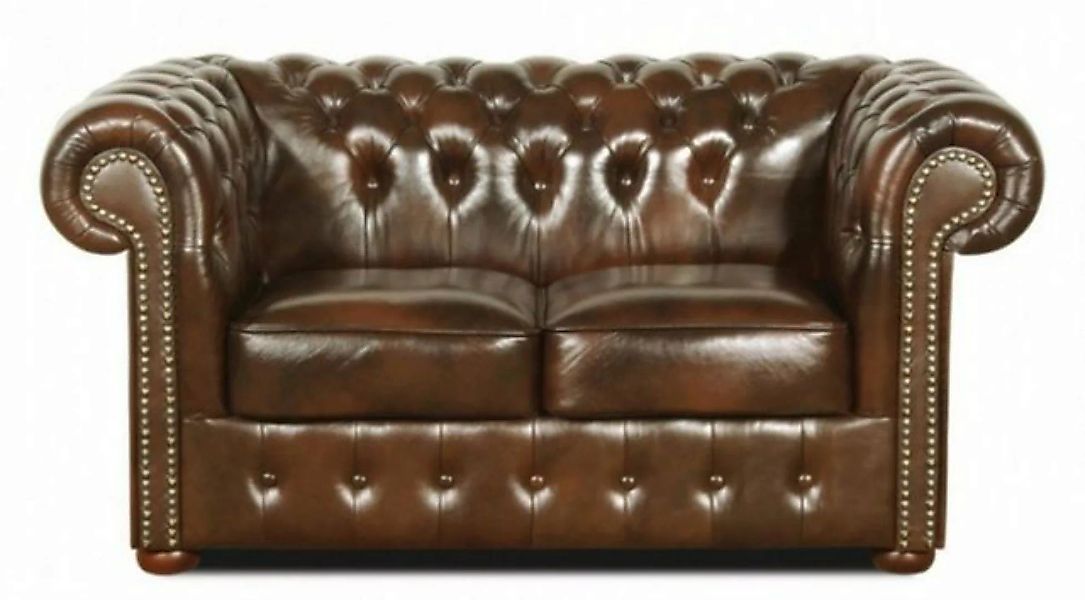 Casa Padrino 2-Sitzer Echtleder 2er Sofa Dunkelbraun 160 x 90 x H. 78 cm - günstig online kaufen