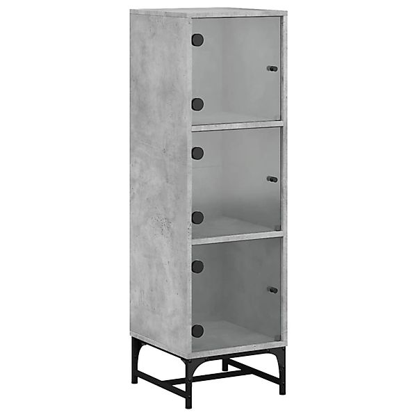 vidaXL Highboard mit Glastüren Betongrau 35x37x120 cm 836563 günstig online kaufen
